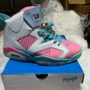 Freestyle Kids Sneakers - Pink, White, and Teal